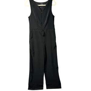New The Limited Womens Size 8 Black 100% Polyester Sleeveless Front Zip Jumpsuit